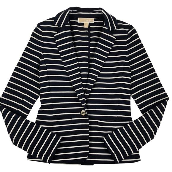 Michael Kors Navy Blue /White Stripped Blazer 2 - Picture 5 of 10